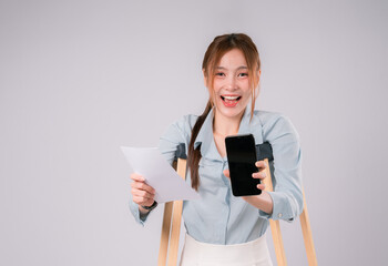 Injury Insurance Bone Health Person Accident Care Female Woman Broken, Confident Woman Recovering After an Accident, Importance of Health Insurance, Medical Support On white Background