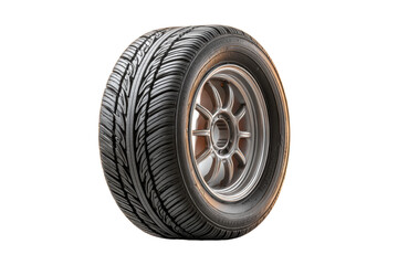 Obraz premium PNG Close-up of high-performance car tire with tread pattern on isolated background