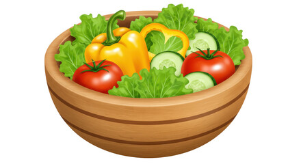 Isolated Salad Bowl with Fresh Vegetables
