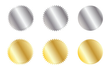 Premium Gold and Silver Seal Stickers Elegant Design Elements for Branding and Decoration