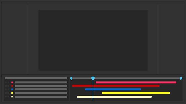 Video Editing Timeline Interface Illustration  Flat UI  Dark Mode