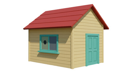Isolated Small Wooden Toy House