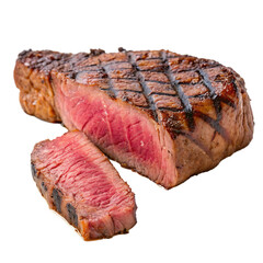 A grilled steak isolated on a transparent background
