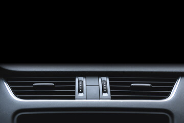 Obraz premium Car air conditioning diffusers. Car ventilation close-up. Elements of a car air conditioning.