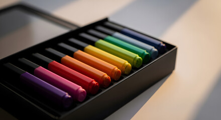 Naklejka premium Vibrant Colored Markers Set for Creative Art Projects