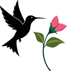 hummingbird and flower