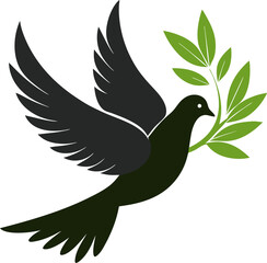 dove with green leaves