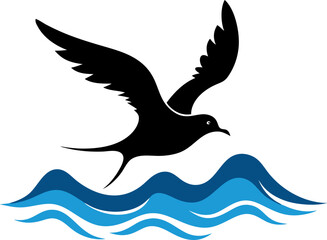 vector illustration of a seagull