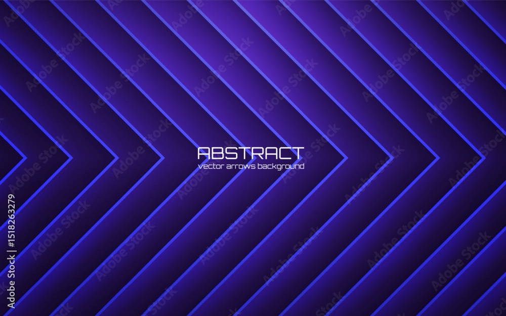 Poster arrow background. abstract blue lines with neon glow and modern geometric style. futuristic tech des