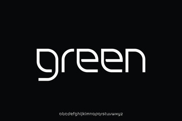 Modern clean decorative sans serif alphabet display font vector illustration