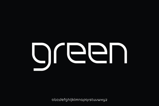 Modern clean decorative sans serif alphabet display font vector illustration