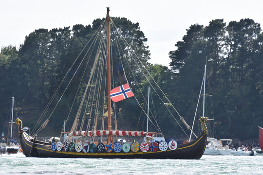 drakar normand, ou viking Golf du Morbihan, France 