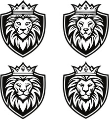 Lion head logo design – bold vector illustration of wild lion face