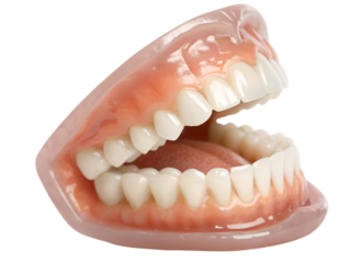 Set of Complete Dentures for Dental Health Isolated on transparent background, Isolated Png file, Cut-out, Isolate Png, No Background, Isolated object