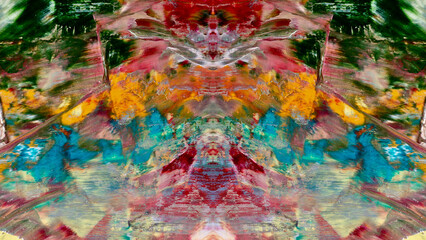 Fototapeta premium Abstract art background . Hand painting artwork on canvas .