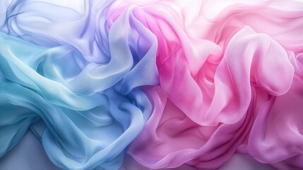 Fototapeta premium Soft, flowing fabrics in pastel hues