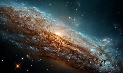 Explore the magnificent spiral galaxy with vibrant star formations