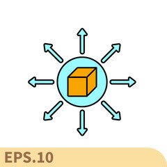 distribution line icons  symbol vector elements for infographic web