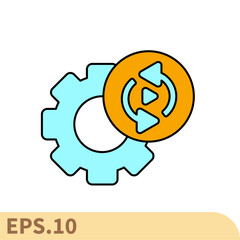 automation line icons  symbol vector elements for infographic web
