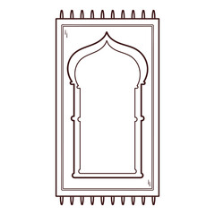 coloring page of cartoon prayer mat for needs related to islamic, moslem, eid al-adha and eid fitr