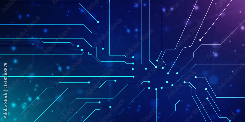 Poster abstract futuristic circuit board illustration, circuit board with various technology elements. circ