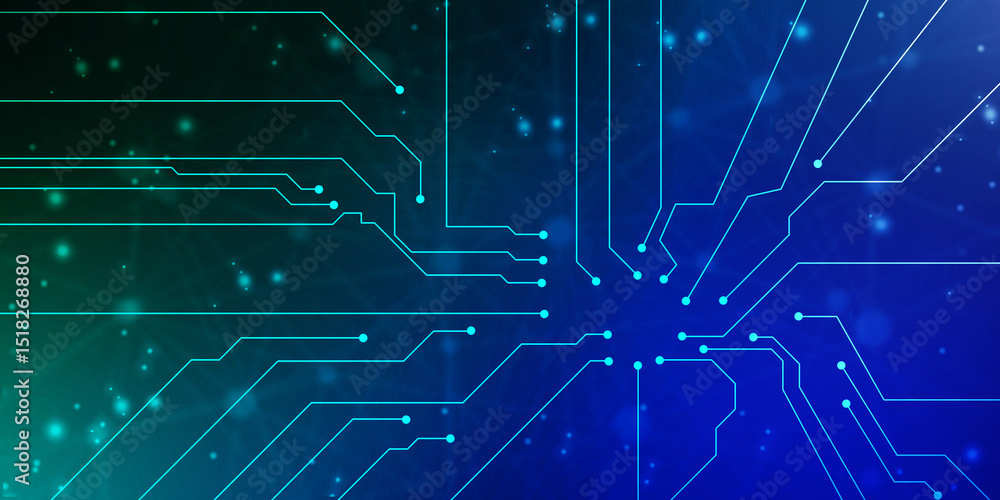 Poster abstract futuristic circuit board illustration, circuit board with various technology elements. circ