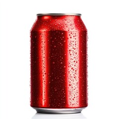 Red soda  can with bubbles
