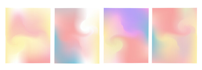 Obraz premium Set of vector gradient backgrounds with grainy texture. For covers, wallpapers, branding, business cards, social media and other projects. You can use the grainy texture for any of the backgrounds.