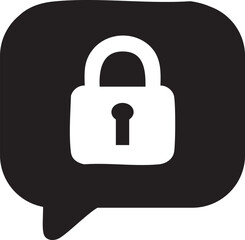 Padlock in Chat Bubble – Security and Privacy Interface Icon