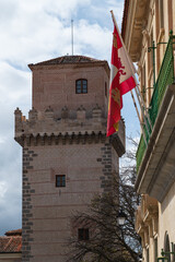 Torreon medieval en el casco antiguo de Segovia, castilla y leon, españa.