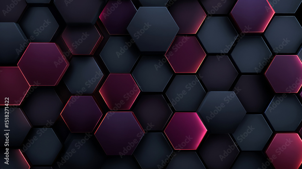 Poster mesmerizing display of dark navy hexagonal shapes creates feeling of sophisticated depth and texture