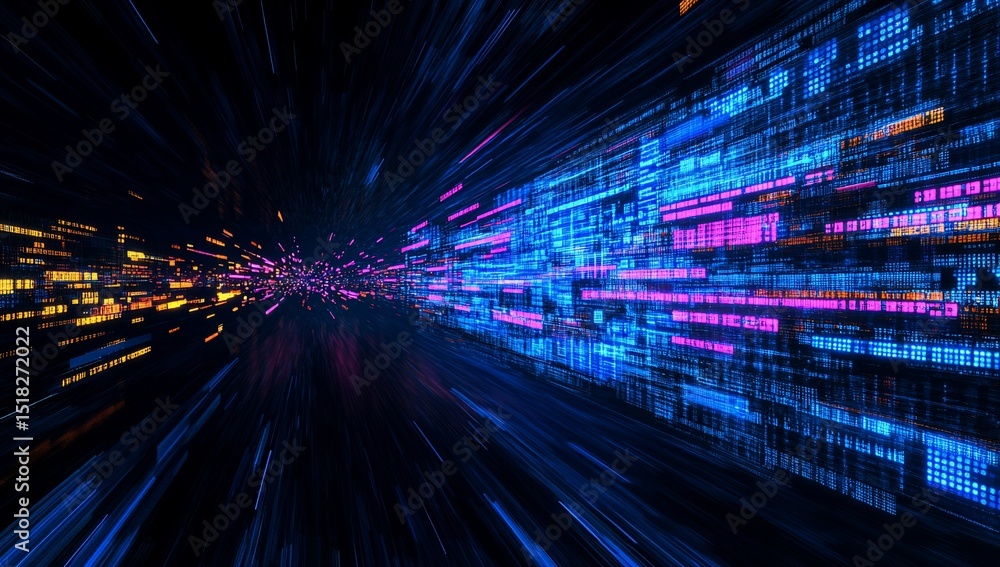 Poster abstract data stream tunnel effect