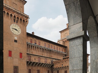Fototapeta premium Ferrara castle, northern Italy. The late fourteenth-century building was erected by the Este family.