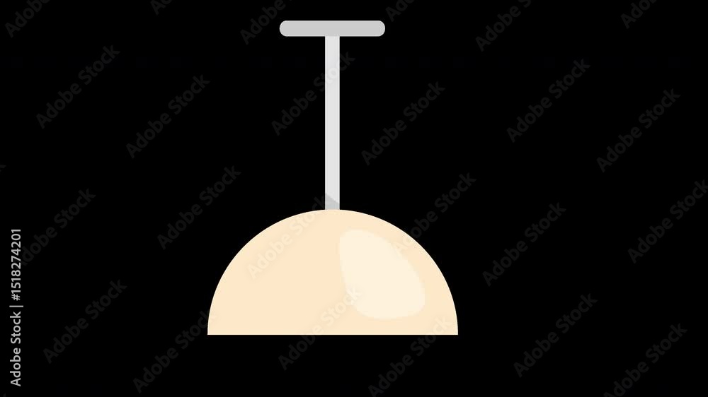 Poster stylish hanging lamp animation loop for interior design projects showcase on a transparent backgroun