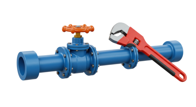 Isolated Pipe Wrench and Pipe