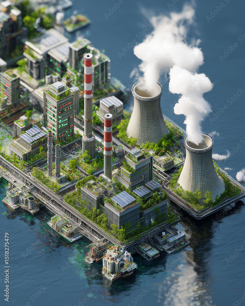 Poster carbon capture and storage. ccs. renewable energy plant with carbon capture and storage system integ