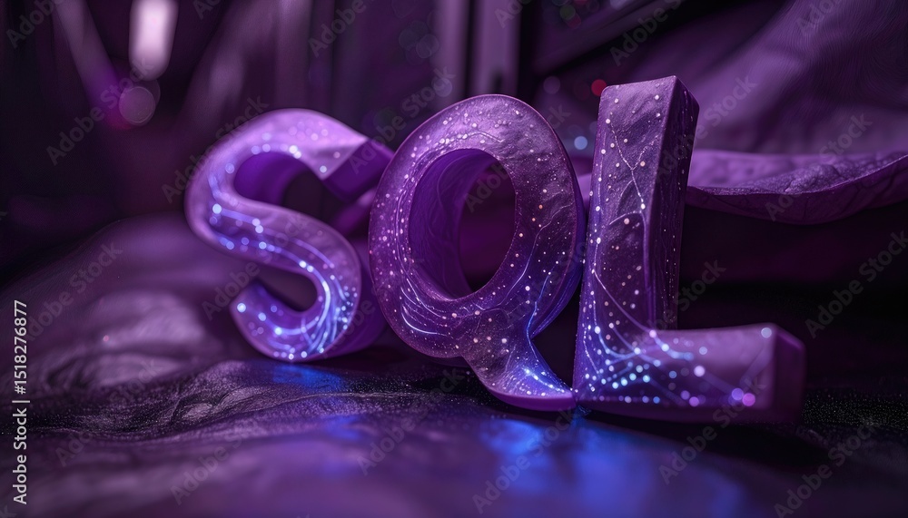 Poster  Visual Representation of SQL Database Concepts in Purple Tones
