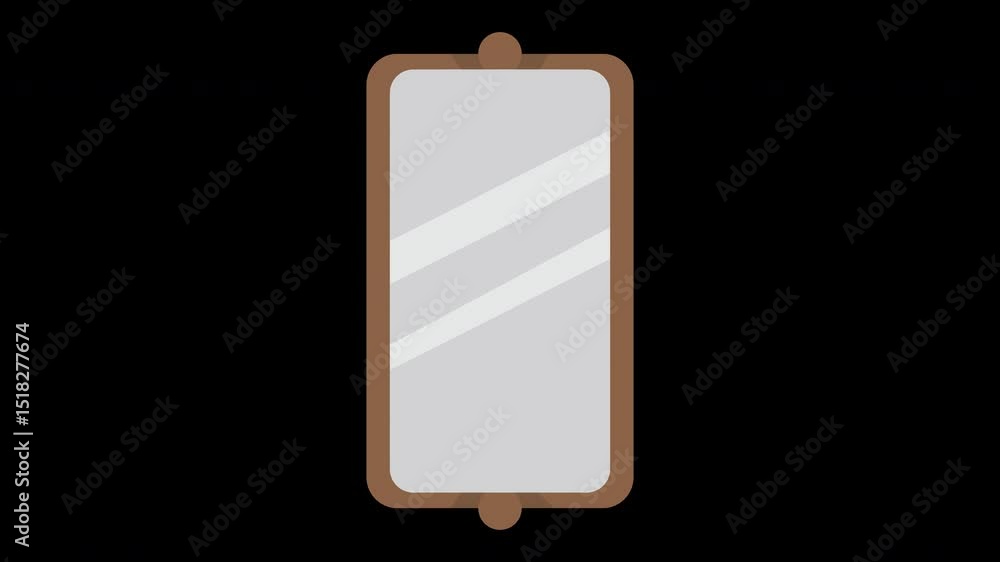 Poster Minimalist Frame Mirror Design on a Transparent Background Visual Design Animation