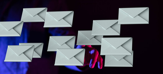 Concept image of numerous emails, symbolizing inbox management and digital communication.