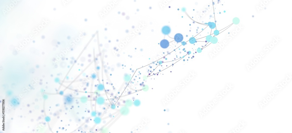 Poster Modern abstract background with connected dots and lines. Perfect for technology, network, and connection concepts.