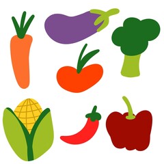 set of vegetables for stickers 