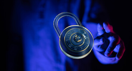 Secure your data!  Image depicts a digital lock, symbolizing online security and data protection.