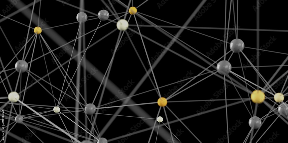 Aufkleber 3d rendering of a complex network. ideal for technology, connection, and global concepts.