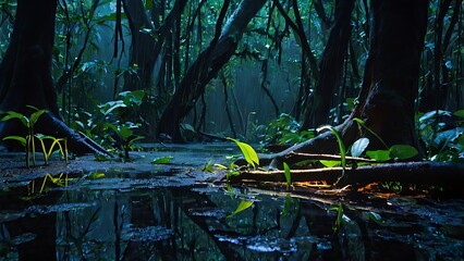 frog in the water