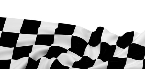 Close-up of a checkered flag waving. Perfect for sports, racing, and victory themes.