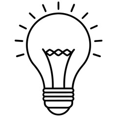 Minimalist LED Light Bulb Icons – Vector on White Background