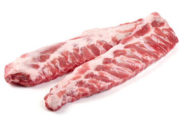 Raw Ribs, Isolated White Background