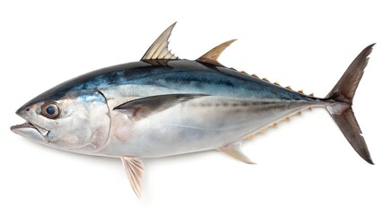 Albacore Tuna Fish Isolated on White Background