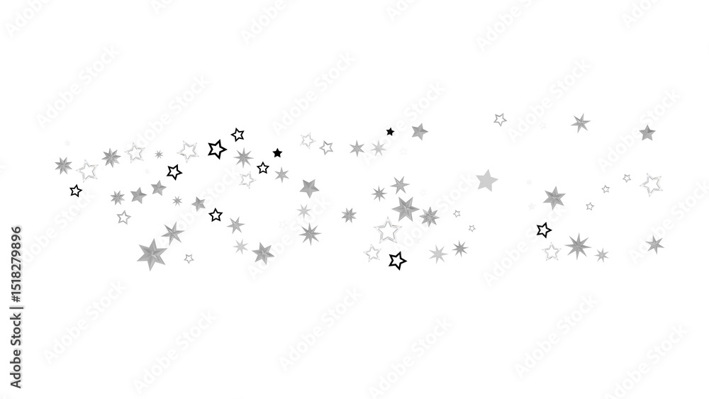 Poster a beautiful abstract background with shimmering silver stars against a black backdrop.