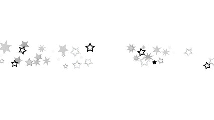 Abstract background with silver stars on a black background. This design creates a twinkling, festive, and stylish feel.